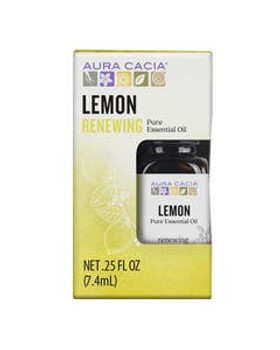 Aura Cacia Lemon Essential Oil, Boxed 0.25 fl. oz. Aura Cacia Lemon Essential Oil, Boxed 0.25 fl. oz.