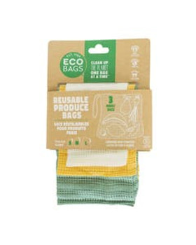 ECOBAGS Assorted Sizes Multipurpose Drawstring Cellulose Bag Set of 3