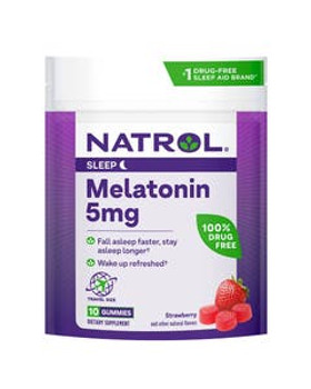 Natrol Melatonin Gummies Travel Pouch 5 mg 10 count Natrol Melatonin Gummies Travel Pouch 5 mg 10 count