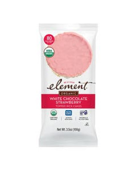 Element Snacks White Chocolate Strawberry Topped Rice Cakes 3.5 oz. Element Snacks White Chocolate Strawberry Topped Rice Cakes 3.5 oz.