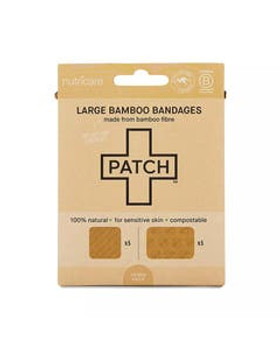 Patch Large Natural Bamboo Bandages 10 count Patch Large Natural Bamboo Bandages 10 count