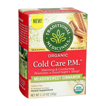 Traditional Medicinals Organic Cold Care P.M. Meadowsweet Cinnamon Tea 16 count