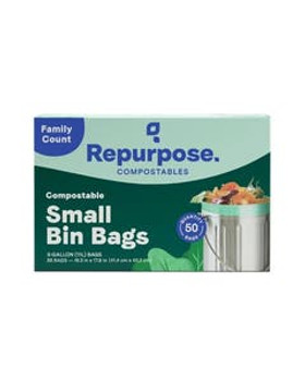 Repurpose Compostable 3 Gallon Small Bin Bags 50 count Repurpose Compostable 3 Gallon Small Bin Bags 50 count