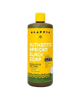 Alaffia Authentic African Black Soap Eucalyptus Tea Tree All-In-One Soap 32 fl. oz. Alaffia Authentic African Black Soap Eucalyptus Tea Tree All-In-One Soap 32 fl. oz.