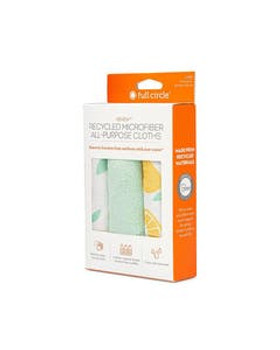 Full Circle Renew Microfiber All-Purpose Cloths Citrus Print Set of 3 Full Circle Renew Microfiber All-Purpose Cloths Citrus Print Set of 3