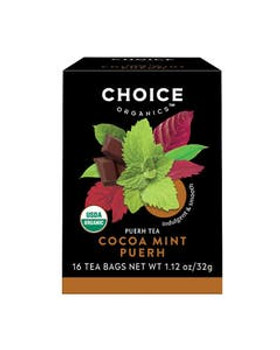Choice Tea Organic Cocoa Mint Puerh Tea 16 tea bags Choice Tea Organic Cocoa Mint Puerh Tea 16 tea bags