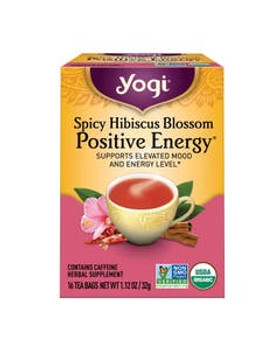 Yogi Tea Organic Spicy Hibiscus Blossom Positive Energy Tea 16 tea bags