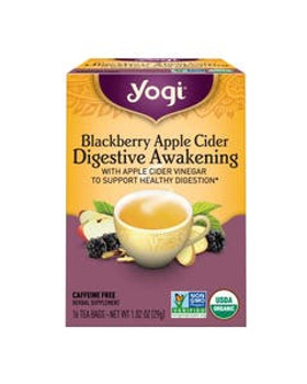 Yogi Tea Organic Blackberry Apple Cider Digestive Awakening Tea 16 tea bags