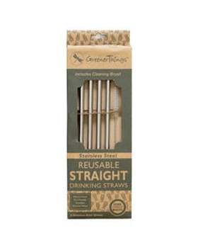 Greener Things Straight Stainless Steel Straws 4 pack Greener Things Straight Stainless Steel Straws 4 pack
