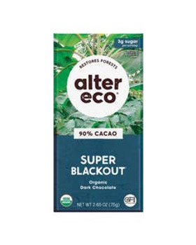 Alter Eco Organic Super Blackout Dark Chocolate Bar 2.82 oz. Alter Eco Organic Super Blackout Dark Chocolate Bar 2.82 oz.