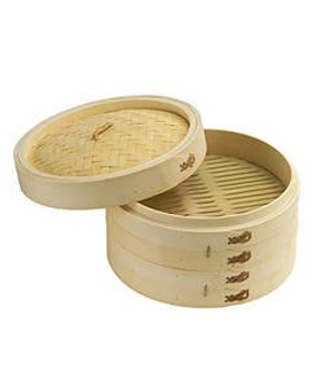 Helen's Asian Kitchen Bamboo Steamer with Lid 10" Helen's Asian Kitchen Bamboo Steamer with Lid 10"