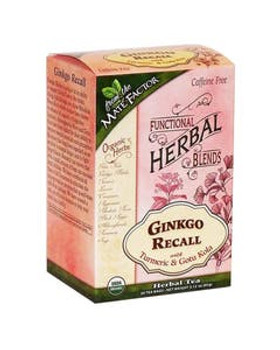 Mate Factor Organic Ginkgo Recall with Turmeric and Gotu Kola Tea 20 tea bags Mate Factor Organic Ginkgo Recall with Turmeric and Gotu Kola Tea 20 tea bags