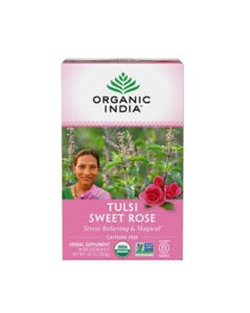 Organic India Sweet Rose Tulsi Infusions Tea 18 infusion tea bags