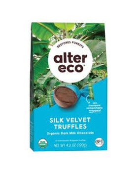 Alter Eco Organic Dark Chocolate Velvet Coconut Oil Truffles 10 count bag Alter Eco Organic Dark Chocolate Velvet Coconut Oil Truffles 10 count bag
