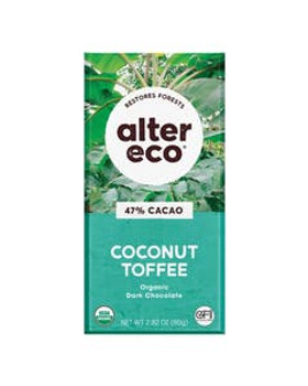 Alter Eco Organic Coconut Toffee Dark Chocolate Bar 2.82 oz. Alter Eco Organic Coconut Toffee Dark Chocolate Bar 2.82 oz.