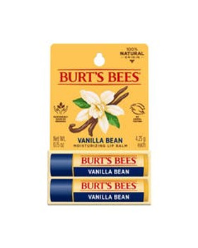 Burt's Bees Vanilla Bean Lip Balm 2 (0.15 oz.) tubes in blister box Burt's Bees Vanilla Bean Lip Balm 2 (0.15 oz.) tubes in blister box