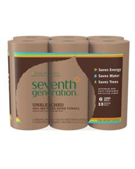 Seventh Generation 100% Recycled Unbleached Paper Towels 6 count Seventh Generation 100% Recycled Unbleached Paper Towels 6 count