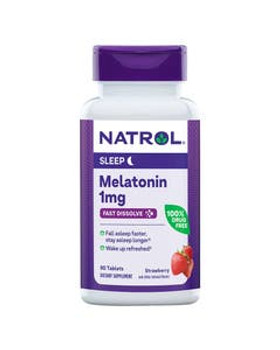 Natrol Melatonin Fast Dissolve Strawberry Tablets 1 mg 90 count Natrol Melatonin Fast Dissolve Strawberry Tablets 1 mg 90 count