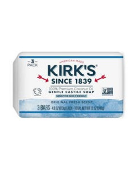 Kirk's Original Fresh Scent Gentle Castile Bar Soap 3 (4 oz.) pack Kirk's Original Fresh Scent Gentle Castile Bar Soap 3 (4 oz.) pack