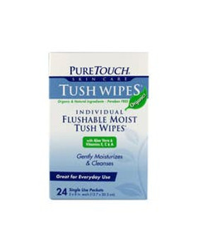 PureTouch Organic Individual Flushable Tush Wipes 24 single-use packets PureTouch Organic Individual Flushable Tush Wipes 24 single-use packets