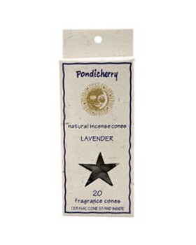 Pondicherry Natural Lavender Incense Cones 20 count Pondicherry Natural Lavender Incense Cones 20 count