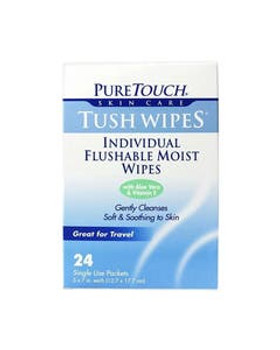 PureTouch Individual Flushable Tush Wipes 24 single-use packets PureTouch Individual Flushable Tush Wipes 24 single-use packets