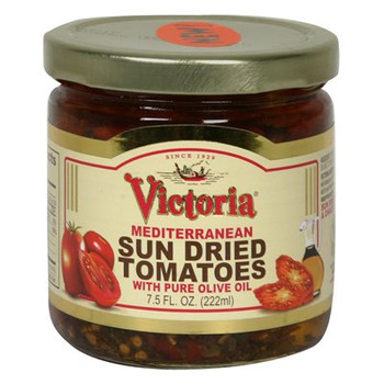 Victoria Sun Dried Tomatoes with Olive Oil - Case of 12 - 7.5 oz.