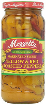 Mezzetta Roasted Marinated Yellow and Red Sweet Peppers - Case of 6 - 16 oz.