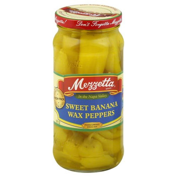 Marzetta Sweet Banana Wax Peppers - Banana Peppers - Case of 6 - 16 oz.