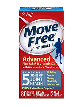 Schiff Move Free Advanced Triple Strength Plus MSM and Vitamin D3 - 80 Coated Tablets