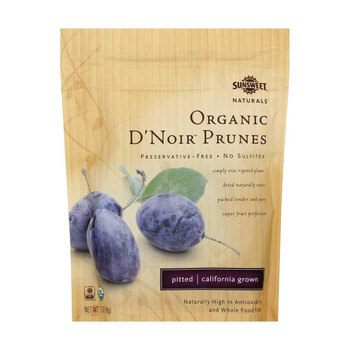 Sunsweet Naturals Organic D'Noir Prunes - Case of 12 - 7 oz.