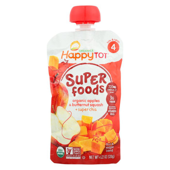 Happy Tot Toddler Food - Organic - Stage 4 - Apple and Butternut Squash - 4.22 oz - case of 16