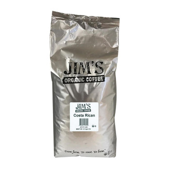 Jim's Organic Coffee Whole Bean Costa Rican - Single Bulk Item - 5LB