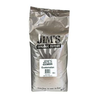Jim's Organic Coffee Whole Bean Guatemalan - Single Bulk Item - 5LB