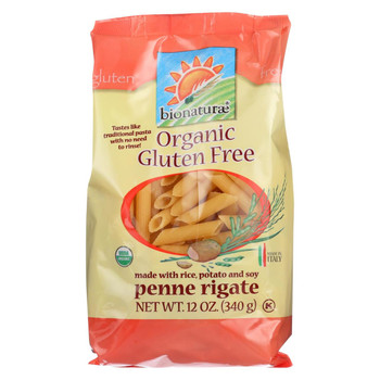 Bionaturae Pasta - Organic - Gluten Free - Penne Rigate - 12 oz - case of 12
