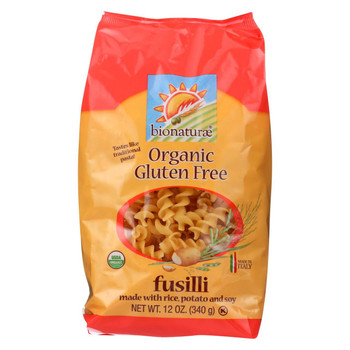 Bionaturae Pasta - Organic - Gluten Free - Fusilli - 12 oz - case of 12