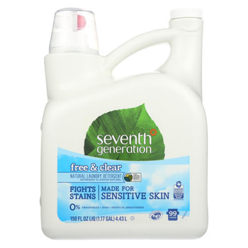 Seventh Generation Natural Laundry Detergent - Free and Clear - Case of 4 - 150 Fl oz.