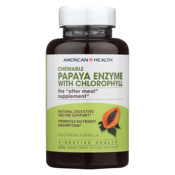 American Health - Papaya Enzyme with Chlorophyll Chewable - 250 Tablets