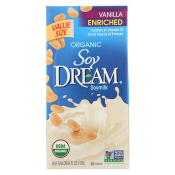 Soy Dream Organic Soymilk - Enriched Vanilla - Case of 8 - 64 fl oz. Soy Dream Organic Soymilk - Enriched Vanilla - Case of 8 - 64 fl oz.