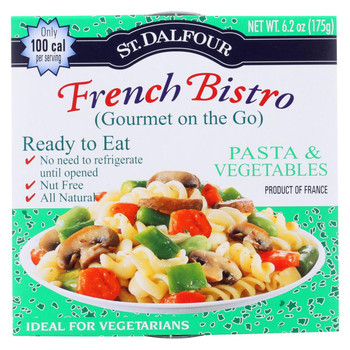 St Dalfour Gourmet on the Go - Ready to Eat - Pasta and Vegetables - 6.2 oz - Case of 6