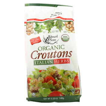 Edward and Sons Organic Croutons - Italian Herbs - Case of 6 - 5.25 oz. Edward and Sons Organic Croutons - Italian Herbs - Case of 6 - 5.25 oz.