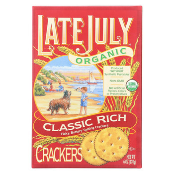 Late July Snacks Crackers - Classic Rich - Case of 12 - 6 oz.