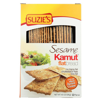 Suzie's Flat Bread - Sesame Kamut - Case of 12 - 4.5 oz. Suzie's Flat Bread - Sesame Kamut - Case of 12 - 4.5 oz.