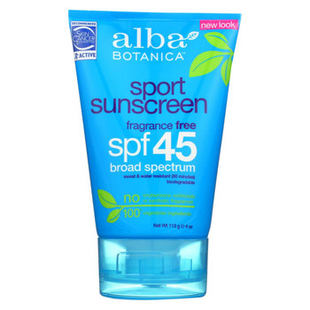 Alba Botanica - Very Emollient Sunscreen Natural Protection Sport SPF 45 - 4 oz Alba Botanica - Very Emollient Sunscreen Natural Protection Sport SPF 45 - 4 oz