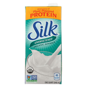 Silk Organic Soymilk - Unsweetened - Case of 6 - 32 Fl oz. Silk Organic Soymilk - Unsweetened - Case of 6 - 32 Fl oz.