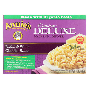 Annie's Homegrown Deluxe Rotini and White Cheddar Sauce - Case of 12 - 9.3 oz.