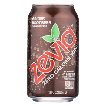 Zevia Soda - Zero Calorie - Ginger Root Beer - Can - 6/12 oz - case of 4 Zevia Soda - Zero Calorie - Ginger Root Beer - Can - 6/12 oz - case of 4