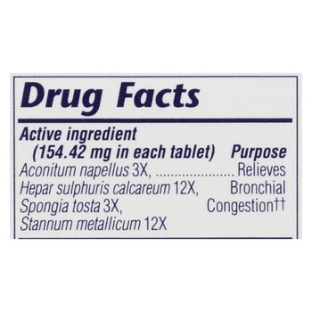 Boericke and Tafel - Bronchitis and Asthma Aide - 100 Tablets