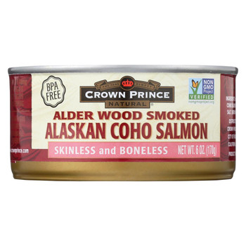 Crown Prince - Alder Wood Smoked Alaska Coho - Case of 12 - 6 oz.