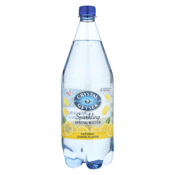 Crystal Geyser Sparkling Mineral Water - Lemon - Case of 12 - 1.25 Liter